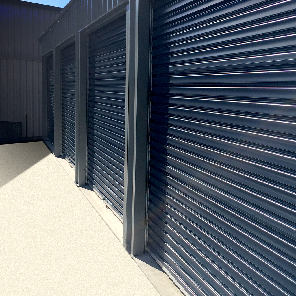 Front view of the roller doors